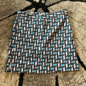 EP Pro Black, White, and Blue Geometric Pencil Skirt